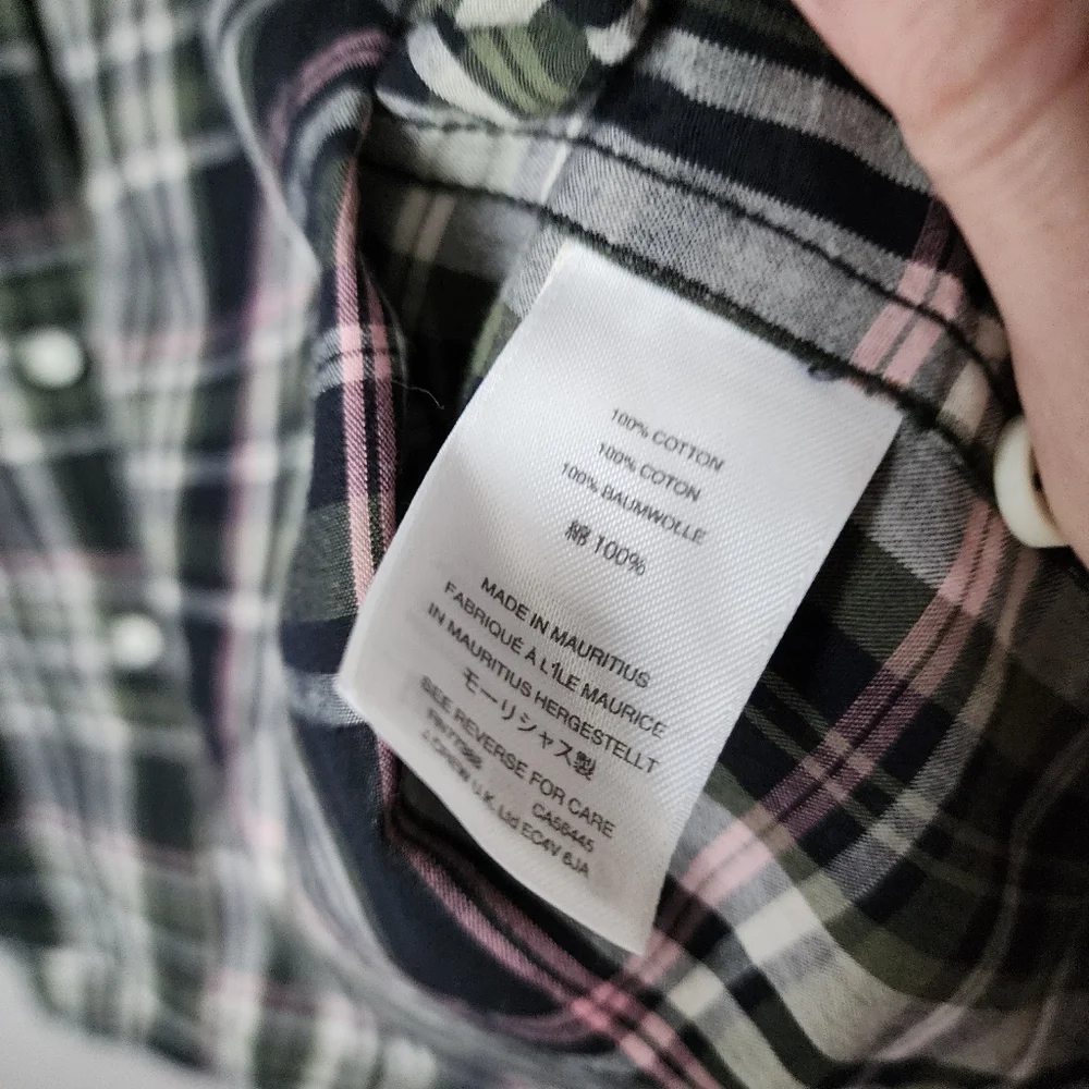 J.CREW Slim Indian madras Button down lightweight‎ shirt in plaid size L